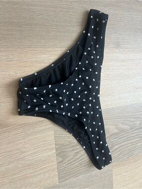 Volcom Black and White Square Print Bikini Bottom